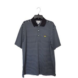 Masters Performance Men Large Augusta National Stripped Golf Polo Shirt Preppy
